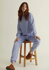 Jogging en coton bio Bleu lavande - Evie